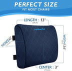 Lumbar Support Pillow for Office Chair, Back Support, Memory Foam, Blue | Improve Sitting Posture & Back Pain Relief. Lumbar Pillow Fits Office, Gaming & Car Chairs with Adjustable Dual Straps - Image 2