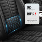 Fit for Mitsubishi Outlander Sport Seat Covers 2011-2026 Front Set | Faux Leather Waterproof Car Seat Covers, Airbag Compatible with Lumbar Support Anti-Slip Design, 2 Seater Black - Image 6