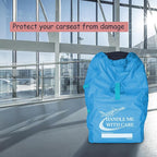 Car Seat Travel Bag for Airplane, Carseat Cover for Air Travel for Infant Carriers Booster Convertible, Blue - Image 5