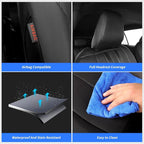 Faux Leather Seat Covers for 2022-2026 Toyota Corolla Cross,Non-Hybrid | Full Set Suv Seat Cushion for Corolla Cross L/XLE/LE,Luxury Waterproof Car Seat Protector,Factory Look,Black-Carbon - Image 6