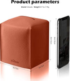 Tissue Box Cover for PU Leather, Modern Simple Solid Color Holder Square Tissue Bag, Ideal for Bathrooms,Office,Car,Outdoor Tent,Dining Table,5"X5"X5", Single Dry Rose - Image 2