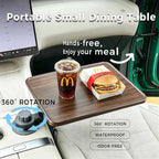 Wood Car Desk for Laptop, No Wobble Car Cup Holder Table | 360° Rotation,Damped swivel,Magnetic Lock,13 * 9.8 inch,Laptop Holder For Car,for Tesla & Most Vehicles - Image 3