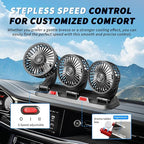 Portable 3-Head Car Cooling Fan with USB Plug | Powerful Airflow Fan for Vehicles Cars Taxi and Road trips - Image 4
