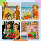 4 Pcs Toy Storage Bags, Clear PVC Toy Organizer with Zipper, Waterproof Travel Bags with Labels for Building Blocks, Puzzle, Kids Books (multicolor2) - Image 4