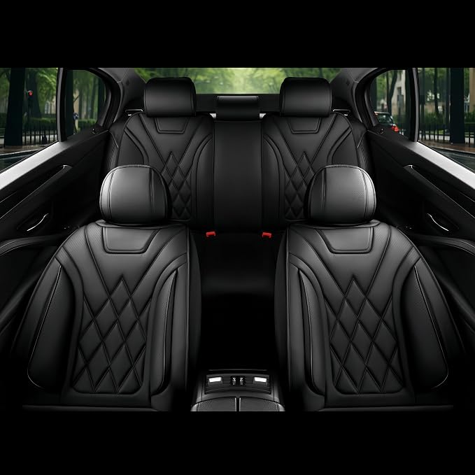 Fit for Tacoma Seat Covers Compatible with Toyota Tacoma 3rd gen 2016-2023 - Waterproof Breathable Leather Automotive Seat Cushions Protector,Airbag Compatible,Full Set 5 Seats(Black) - Image 6