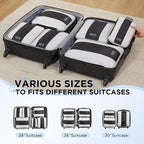 OlarHike 6 Set Compression Packing Cubes for Travel Essentials,Compressible Expandable Space Saver Bags for Organizing Clothes,Luggage Suitcase Garment Bags with Over 1000 pcs Mesh Holes(Black) - Image 8