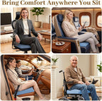 TranquilRelax Memory Foam Seat Cushion for Office Chair, 3-Inch, Light Blue | Medium-firm Support for Long Sitting, Washable Mesh Cover, Non-slip Base, Perfect for Car Seats & Short Drivers - Image 6