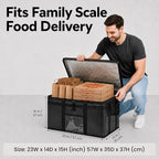 PRO Large Insulated Food Delivery Bag (3XL, Black, 2 Pack) | Thermal bag, For cold & hot food, Water-resistant, Portable cooler, Soft sided catering tote, Grocery bag with zippered top - Image 3