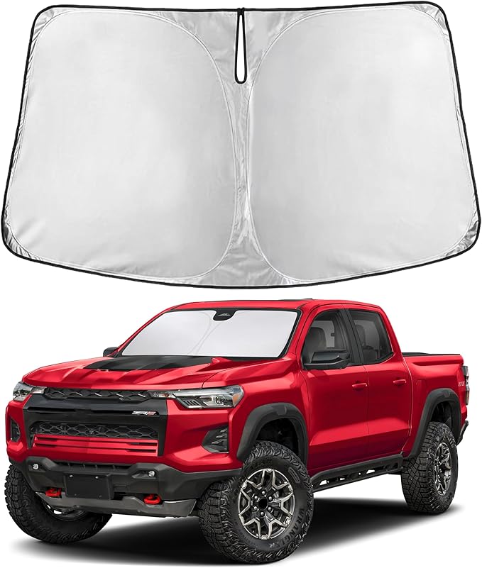 EcoNour Windshield Sunshade Compatible for Chevrolet Colorado 2015-2026 | Sun Visor for Front Windshield & Window Sun Shade Cover, UV Heat Blocker & Protector, Car Accessories by EcoNour