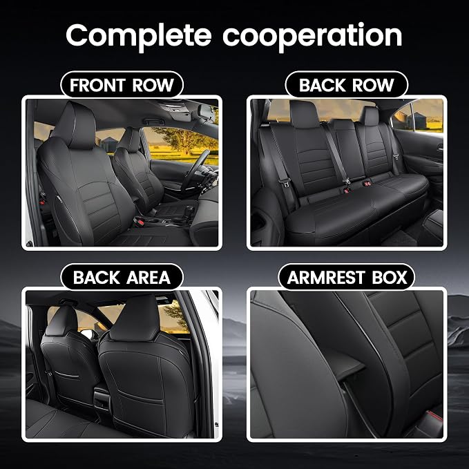 HKZ Customized Special seat Cover for Toyota Corolla (Black, 2020-2022 Corolla XSE) - Image 7