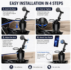 Magnetic Cup Holder Phone Mount for Car, Dual Cup Holder Adjustable Arm | 2-in-1 phone mount & cup expander, cleaner car, no interior damage, no suction, no adhesive, no vent clip, safer no-drop hold - Image 7