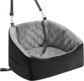 Dog Car Seat for Small Dogs Up to 30 Lbs, Pet Travel Safety Bed for Puppy Cat, Fits in Front/Back Seat, Anti Slip Base, Fully Detachable Washable with 2 Safety Tether(Grey-Black) by Unknown