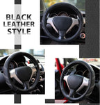 Elantrip Sport Leather Steering Wheel Cover 14 1/2 inch to 15 inch Universal, Padded Soft Grip Breathable for Car Truck SUV Jeep, Anti Slip Odorless Black - Image 4
