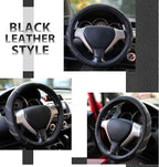 Elantrip Leather Steering Wheel Cover 15 1/2 to 16 inch Universal Large Soft Grip Breathable for Car Truck SUV Jeep Anti Slip Black - Image 4