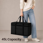 Insulated Food Bag, Portable Cooler Tote (XL Plus, Black, 2 Pack) | Large thermal bag, For cold & hot food, Soft sided cooler, Heavy duty carrier, Grocery shopping, Food delivery, Catering bag - Image 6