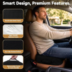 Office/Car Seat Cushion, Non-Slip Sciatica & Back Coccyx Tailbone Pain Relief Chair Pad, Memory Foam Butt Pillow for Computer Desk, Wheelchair, Driving (Black) (Pack of 2) - Image 6