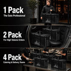 PRO Large Insulated Food Delivery Bag (3XL, Black, 2 Pack) | Thermal bag, For cold & hot food, Water-resistant, Portable cooler, Soft sided catering tote, Grocery bag with zippered top - Image 9