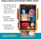 High Road Front Seat Organizer with Tray and Cup Holders | Car Office Organizer With File and Laptop Storage Compartment, Car Desk Top, Cup Holders and 8 Storage Pockets - Image 6