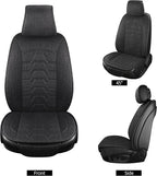 Linen Front Car Seat Covers Cloth Fabric Automotive Seat Protectors | Breathable Durable Anti-Slip All-Season Comfort Easy to Install Universal Fit for 95% of Cars Trucks SUVs Vans (Black, 2PCS) - Image 3
