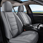 Coverado Car Seat Covers Full Set, Seat Covers for Cars, Car Seat Cover, Car Seat Protector Waterproof, Leather Car Seat Cushion, Universal Car Interior Covers Seat Protectors for Most Cars Gray - Image 2