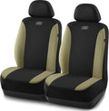Skechers Seat Covers, Premium Breathable Polyester Seat Covers, Car Seat Covers Front Seats Airbag Compatible, Automotive Comfort for Most Cars, Vans, Trucks, SUVs (Two Front, Beige) by Unknown