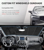 Pigenius Windshield Sunshade for Honda Accord Coupe 2013-2017 Without Automatic High Beams - AstraGuard - Image 2