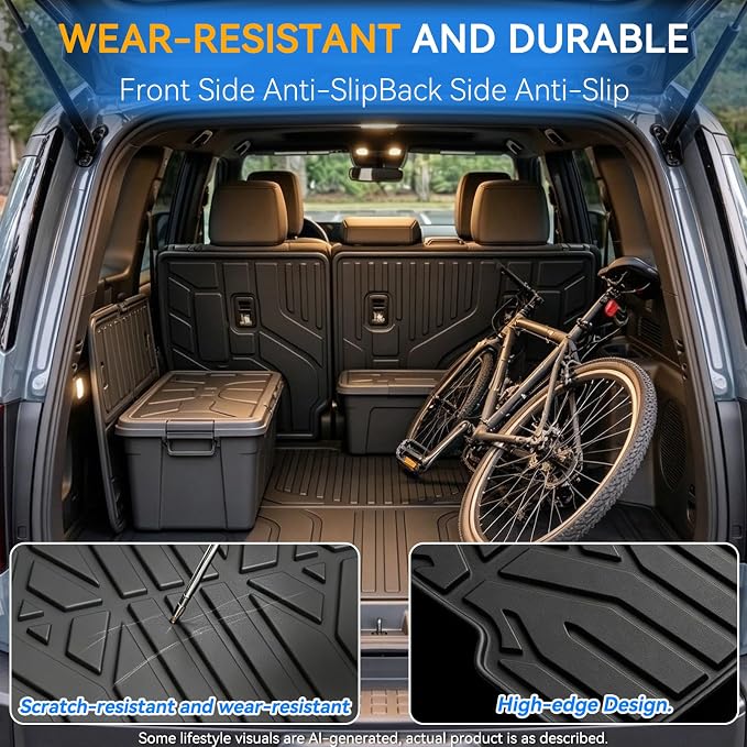 GYGY Cargo Mat Trunk Liner with Backrest Mats Fit for 2024 2025 2026 Toyota Land Cruiser Prado 250 (5-Seat US Version Only)&24-26 Lexus GX550, All Weather Waterproof TPE Rear Cargo Tray - Image 5