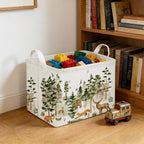 Rectangular Woodland Animal Basket Storage Basket,Bear Fox Gift Box Bin Shelf Book Woodland Room Decor,Gift Baskets(Tree animals) - Image 4