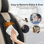 IKABEVEM Car Seat Covers Fit for Nissan Juke 2011-2017 | Waterproof Leather, Airbag Compatible, Easy Install & Wipe Car Seat Protector,2 Front Seats Covers Fit for Juke, Beige&Black - Image 4
