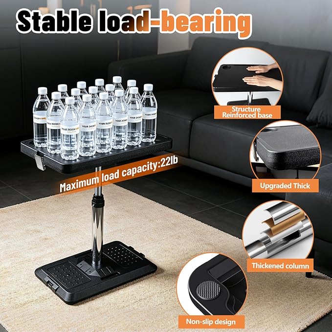 Car Desk for Laptop, Portable Car Table Tray for Front/Rear Passenger Seat | Stable Tall Table Height Adjustable Laptop Desk for Travel, Work & Eating - Image 5