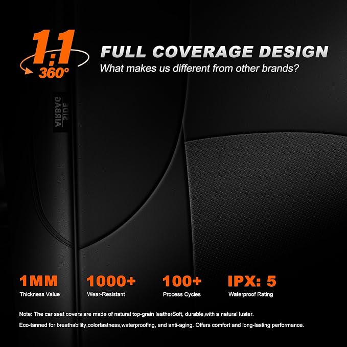 Custom Fit Seat Covers for Toyota 4Runner 2011-2024 5 Seats | Full Set Waterproof Airbag Compatible Car Seats Cover for 4Runner Accessories Black(5 Seats Model Only) - Image 9