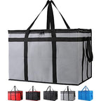 Bodaon Insulated Food Delivery Bag, XXX-Large, Grocery Bags, Grey, 1-Pack | Grocery Tote Insulation Bag for Catering/Drivers for Hot and Cold Meal, Pizza Warmer, Cooler Bag, Food Warmers for Parties by Bodaon