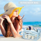 COSHAYSOO Clear Sunscreen Bag Makeup Toiletries Pouch Beach Vacation Essentials Summer Travel Stuff Accessories Personalized Graduation Gifts for Her Women College Teen Girls Teacher Nurse Blue SPF - Image 5