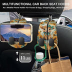 Blusabaca 2PCS Car Hooks for Purses Bags, Highland Cow Cattle Artwork Modern Seat Back Storage Headrest Holder Hanger PU Leather Double Metal Backseat Organizer, Women Car Accessories Organization - Image 3
