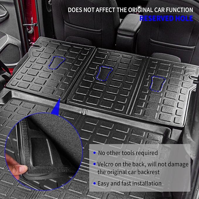 Rongtaod Cargo Mat & Backrest Mats for Chevrolet 2021-2025 2026 Trailblazer | Trunk Mat Cargo Liner TPE All Weather Back Seat Cover Protector 2024 Chevy Trailblazer Accessories - Image 4