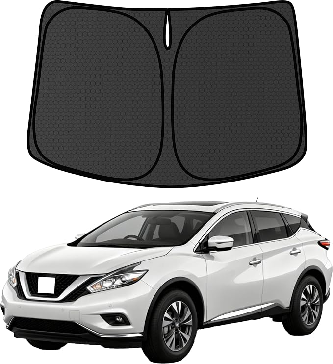 Murano Windshield Sun Shade for Murano 2015-2024 Blocks UV Rays Accessories,1:1 Custom Foldable Thickened Wear-Resistant Front Window Sunshade Visor,Keeps Your Car Cooler by Achaltiza