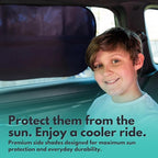 Car Window Shades - Certified 99.79% UVA & 99.95% UVB sun protection. Award winning car sun shade for side windows. 4 Pack (2 Transparency options) 25" x 16" -window shade for car baby by Kinder Fluff - Image 8