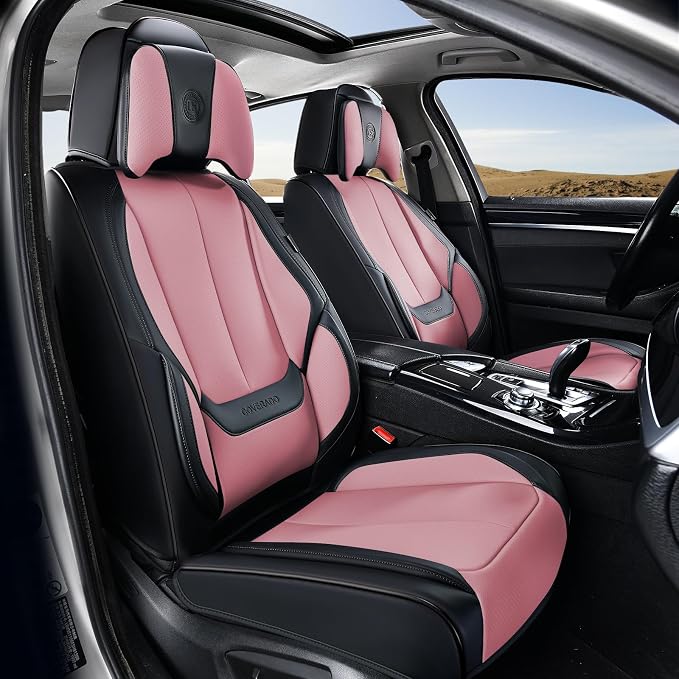 Coverado Car Seat Covers, Seat Covers for Cars, Waterproof Leather Auto Seat Protectors, Leather Car Seat Cushion, Car Interiors Accessories Universal Fit for Most Cars by COVERADOAUTO