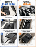 Car Seat Tray Table, Adjustable Car Desk for Laptop & Tablet, Multi-Function Travel Tray for Driver, Front Passenger & Rear Seats, Work & Eating Essential Car Accessory for Long Road Trips - Image 5
