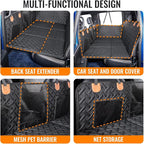 MAXFUT Dog Car Seat Cover for Back Seat,Seat Extender for Full Size Truck | Hard Bottom Dog Hammock,Waterproof,Scratch Resistant Leather,Strong Support,More Rest Space,Truck Back Seat Protector,Black - Image 6