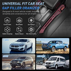 Car Seat Gap Filler 2Pack, Inserts Between Seats Console with Organizer Storage Upgraded Phone Holder Side Seat Gap Fillers Cars Front Seats Fill Plug Car Essentials for Vehicle SUV Truck (Wine Red) - Image 6