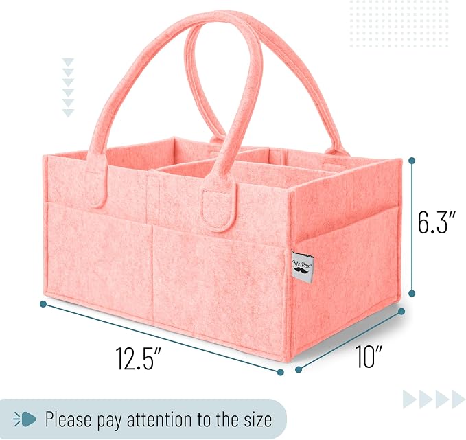 Mr. Pen- Baby Diaper Caddy Organizer, Pink | Nursery Storage Bin and Car Organizer for Diapers and Baby Wipes - Image 2