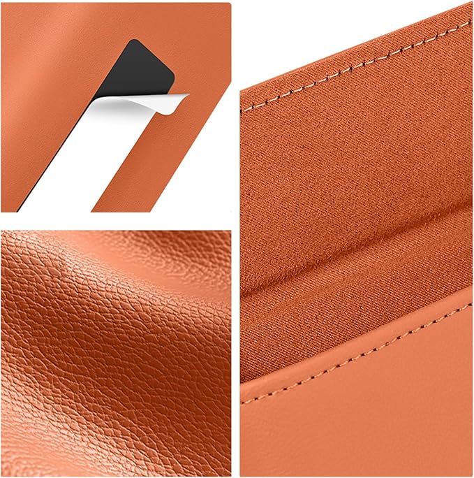 Car Sunglasses Holder, Large Capacity Universal Fit Adhesive Mount Eyewear Case with Magnetic Closure Glasses Protective Storage Box for Man Women Orange - Image 3