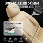 Fit Avalon Car Seat Covers for Toyota Avalon 2001-2021 2022 -Premium Leather, Waterproof，Breathable，All-Weather Seat Cushion Protecto & Airbag Compatible, Full Set Beige - Image 2