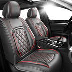 Fit Corolla Premium Leather Car Seat Covers for Toyota Corolla 2000-2025 2026 - Waterproof，Breathable，All-Weather Seat Cushion Protecto & Airbag Compatible, 2 Front Seat Red Line Black by Unknown