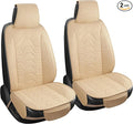 Linen Front Car Seat Covers Cloth Fabric Automotive Seat Protectors | Breathable Durable Anti-Slip All-Season Comfort Easy to Install Universal Fit for 95% of Cars Trucks SUVs Vans (Beige, 2PCS) by Unknown
