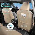 Custom Seat Covers for Toyota Highlander 2020-2026 7 Seats Beige | faux leather, 2nd row captain chairs, waterproof, breathable, airbag compatible, stain resistant, easy install, durable - Image 2