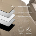 Custom Fit Camry Seat Covers for 2025 2026 Toyota Camry XLE XSE - Beige | Waterproof Faux Leather Full Coverage, Car Seat Protectors Full Set with Armrest Covers, Airbag Compatible - Image 5