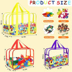 6 Color Toy Storage Bags with Labels, Reusable Clear PVC Board Game Storage, Travel Waterproof Organizer Bags with Zipper Large Capacity (L, XL, XXL) - Image 2