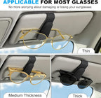 2 Pack Sunglass Holder for Car Visor Magnetic Leather Visor Sunglasses Clip Eyeglass Hanger Clip for Car Sun Visor Black - Image 5